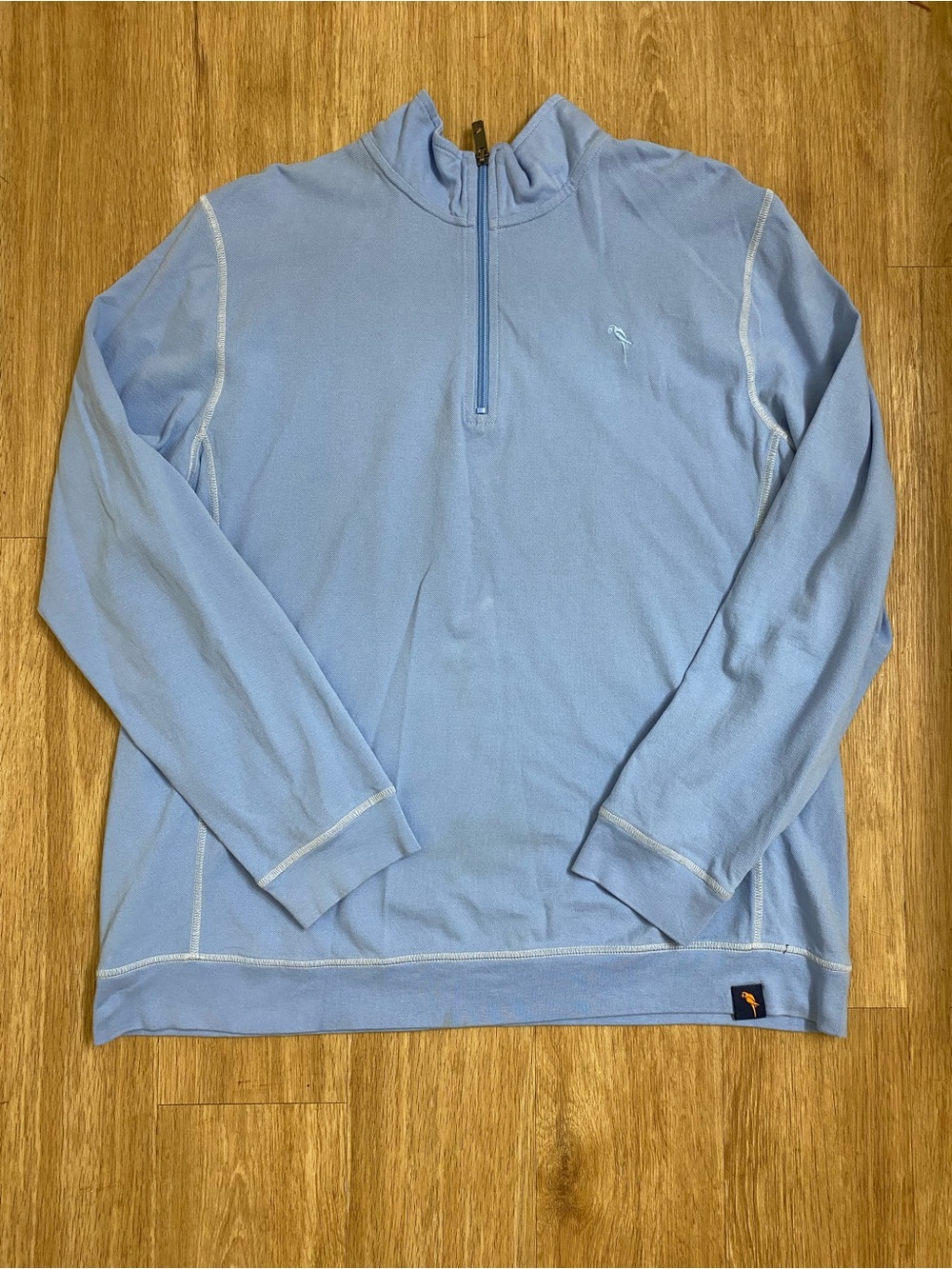 Margaritaville Men’s Sky Blue Quarter-Zip Pullover Sweater